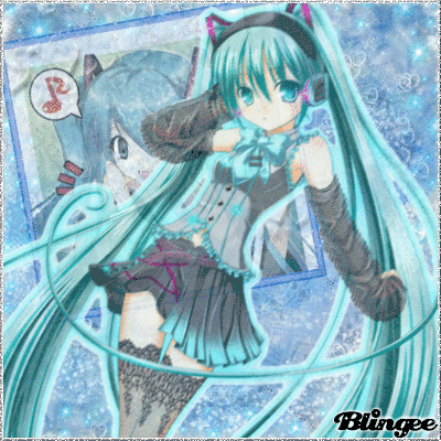 cyan nightcore twin-tail anime girl