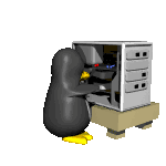 Tux am Computer